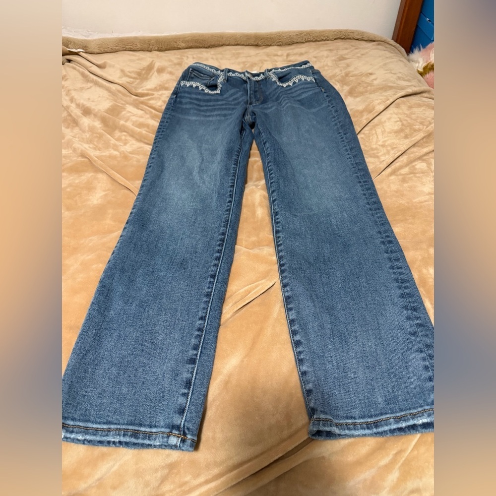 Sundance Driftwood Stella Classic Women's Blue Embroidered Denim Jeans 26